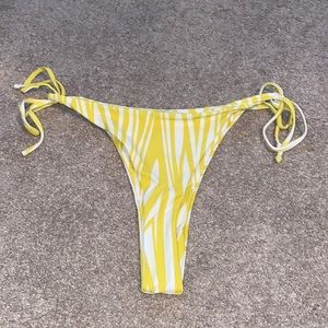 Shein yellow and white size large bikini bottoms